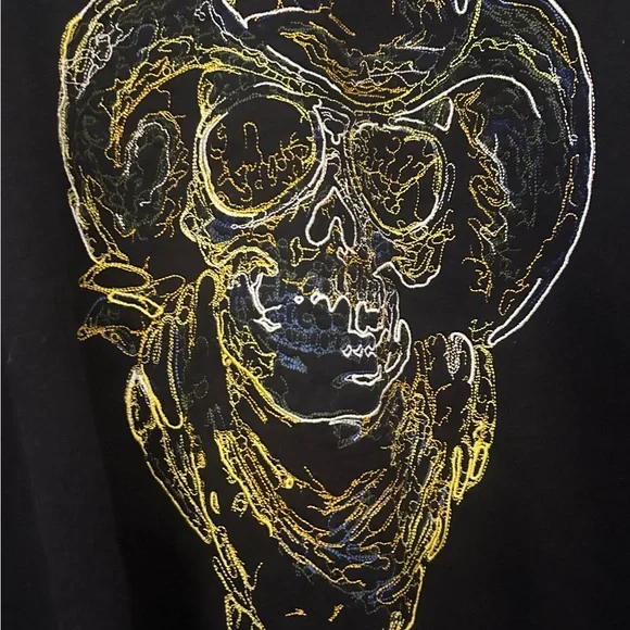 Our Legacy Mens  Black Sweater with Cowboy Skull Embroidery XL - Picture 2 of 6